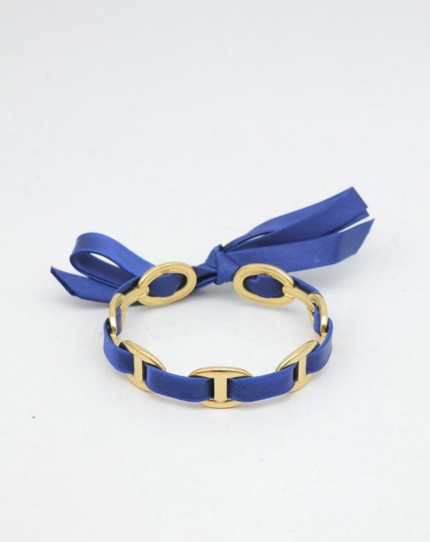 Jonc tissu bleu marine