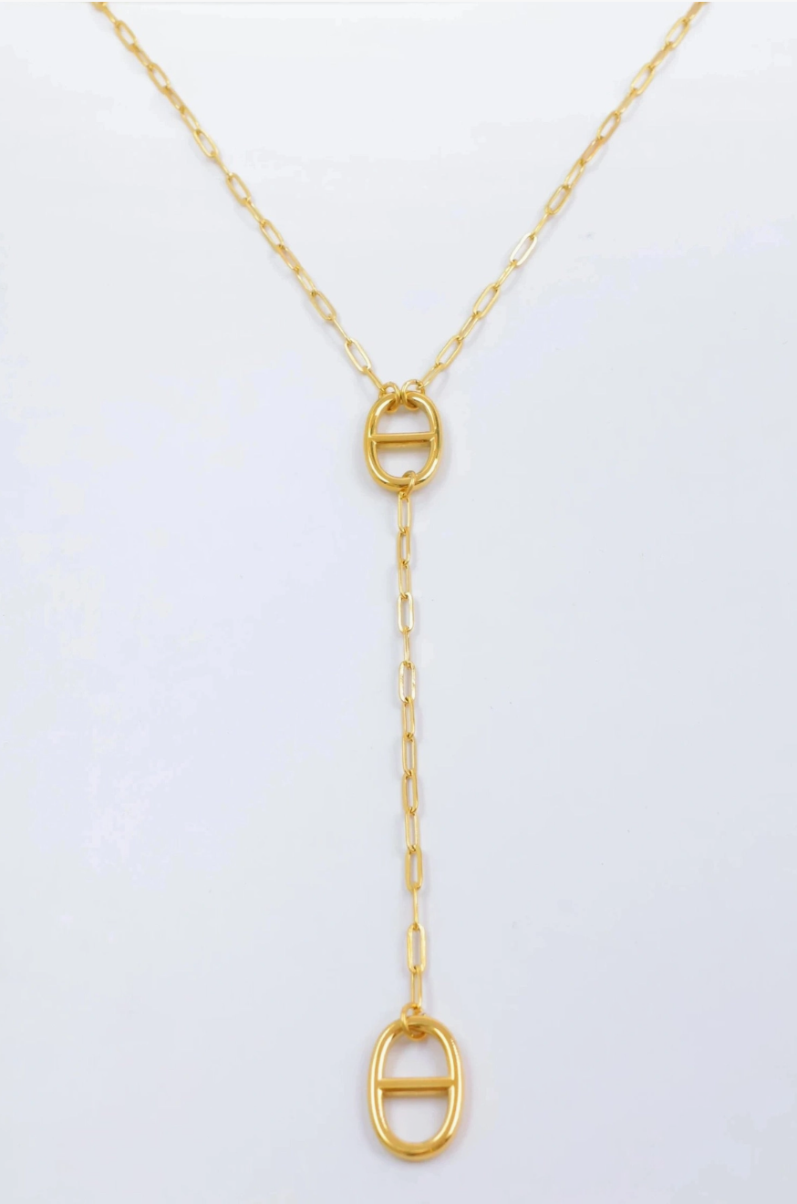 Sautoir maille marine